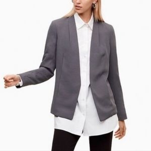 Aritzia Babaton Keith Collarless Gray Open Blazer Jacket Size 6